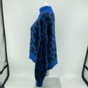 Sweaty Betty  Women’s Jacquard Electric Blue Leopard Print Mohair Sweater Small Photo 8