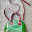 Vera Pelle Vintage Purse Di  Green Leather Dome Satchel Crossbody Made in Italy. Photo 1