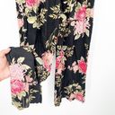 Angie  Womens Boho Spring Flowy Floral Printed Wide Leg Pants Size M Black Pink Photo 3