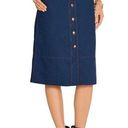 Rag and Bone  Indigo Branson Belted Denim Midi Skirt Button Front Womens Size 6 New Photo 0