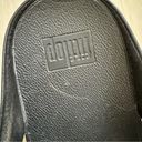 FitFlop  Leia Glitz Leather Wedge Sole Toe Post Sandals Black Womens Photo 2