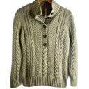 Leo & Nicole  Cable Knit 1/4 Button‎ Sweater Size Medium Photo 0