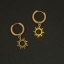 Gold Sun Dangle Drop Earrings Photo 1