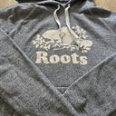 Roots  Canada Heather Gray Logo Kanga Maple Leaf Hoodie Women's Size M Photo 2