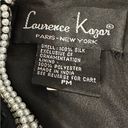 Laurence Kazar  Vintage Silk Beads & Pearl Black Top size Petite Medium Photo 3