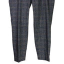 ZARA  Trouser Straight Leg Ankle Pants Flat Front Low Rise 6 Gingham Grey #2643 Photo 8