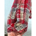 Westbound Womens Button Shirt Plus Sz 2X Red Plaid Paisley Overprint Rayon LS Boho Casual Photo 3