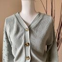 The Moon  & MADISON | Sage Green 3D Polka Dot Knit Cropped Cardigan Sweater Sz M Photo 1