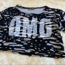 THE CLASSIC OMG Ripped Distressed Shredded Crop Top | M Medium Photo 1