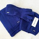 Calvin Klein  Bold Blue 3 Piece Hat Scarf Gloves Textured Sweater Knit Set New Photo 0