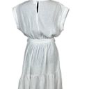 Magaschoni  Gauze Ruffle Dress White MEDIUM Organic Cotton Beach Resort Designer Photo 3