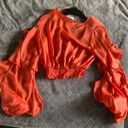 Boutique Long Sleeve Cropped Blouse Red Size M Photo 1