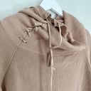 Umgee NWT  Women’s Drawstring Neckline Cowl Neck Off Shoulder Sweater Tan Small Photo 9