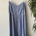 Davi & Dani  Dress Womens 3XL Blue Striped Maxi Summer Boho Button Down Coastal Photo 0