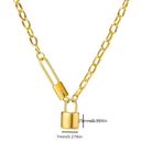 Stainless Steel Gold Plated Lock Necklace Photo 2