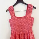 Free People  Sweet Annie Mini Dress in Pink Combo Size Small Smocked Bodice Photo 1