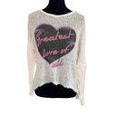 Lauren Moshi  Beverly Hills Greatest Love‎ Of All Sweater Size Small Cream Heart Photo 10