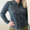 Christopher & Banks Y2K NWT Sparkle Beaded Denim Jacket size Large Photo 1