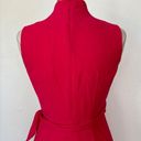 Jones New York Vintage 90's Solid Hot Pink V-Neck Sleeveless Wrap Dress Photo 7