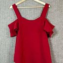 Alya  bright red cold shoulder flowy sleeve cutout blouse Size M Photo 0