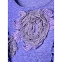 Pretty Angel  Purple Tunic Mesh Floral Appliqué Asymmetric Hem Size Large Photo 2