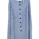 Talbots  Stripe Button Front Pleated Midi Skirt Size 12 NWT $99 Photo 2