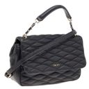 DKNY  Black Diamond Quilted Leather Lara Top Handle Crossbody Bag Photo 2