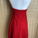 Donna Morgan Red Strapless Eyelet  Dress Photo 3