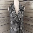 CHAPS Black & White Houndstooth Asymmetric Zip Sweater Vest Photo 0