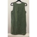 cupio Olive 100% Linen Minimalist Earthy Lagenlook Summer Tank Shirt Dress L Photo 4