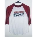 Vintage 1980 Work Horse Tobacco Red Raglan Shirt Small/Medium Photo 1