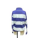 J.Crew  Funnelneck Striped Sweatshirt in Original Cotton Terry Navy Size Small Photo 7