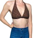 La Blanca Vintage Y2K  By Rod Beattie Brown Crochet Beaded Bikini Top Photo 0