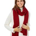 Talbots  COTTON BLEND RED RIBBED KNIT SCARF Photo 0