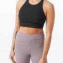 Lululemon  Energy High-Neck Longline Black Sports Bra Size 2 Photo 0