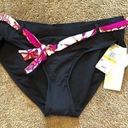 Jag jeans NEW NWT  Solid Black Pink White Belted Floral Y2K Bikini BOTTOM Small Photo 0