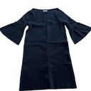 The Loft  Dress Women Small Black Flare Bell Sleeve Boat Neck Neck Shift Mini LBD Photo 0