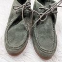 Ralph Lauren LAUREN  Denver Green Suede Leather Oxford Lace Up Wedges 8.5 B NEW Photo 2