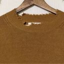 Treasure & Bond  Sweater Mock Neck Distressed trim Tan NWT Medium Photo 2