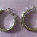 American Eagle Silver Plated Chunky Hoop Earrings  Photo 0