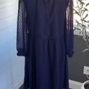 LC Lauren Conrad LC Swiss Dot Navy Dress / Size Large Photo 2