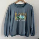 SheIn Alaska Embroidered The Last Frontier Scenic Graphic Crew Neck Sweatshirt Medium Photo 0