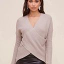 ASTR  (Revolve) Heather Gray Wrap Front Criss Cross Sweater L Photo 2