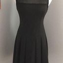 Sans Souci Sheer Top Black Pleated Fit & Flare Scuba mini Dress Photo 0