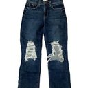 L'Agence L’AGENCE Jordan High Rise Cropped Straight Distressed Jeans Size 25 Dark Wash Photo 0