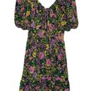 Donna Morgan Multi Color Mini Flowy Floral Dress Size 6 V-Neckline Puff Sleeves Photo 0