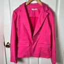 Alice + Olivia  Pink Mya Notch Collar Fitted Front Button Denim Blazer 14 Photo 1