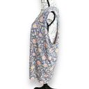 Bobeau Studio B by  Scoop Neck Tank Top Plus 2X Blue Pink Floral Tie Hem NWOT Photo 1