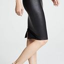 Spanx Faux Leather Pencil Skirt Very Black High-Waist Shiny Stretchy Edgy Midi Photo 6