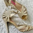 Betsey Johnson Tiara Glitter Champagne Strappy Heel Size 9 K256 Photo 6